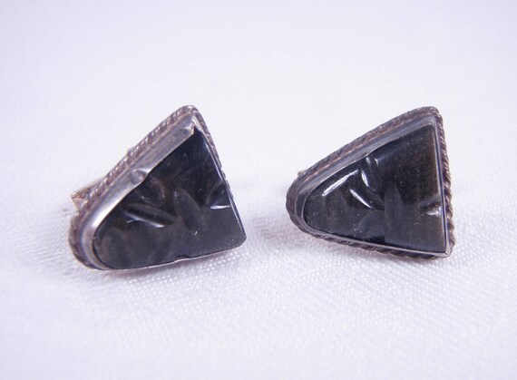 Vintage Alpaca Aztec Bloodstone Sterling Silver 9… - image 4