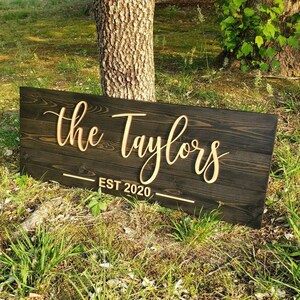 Wedding Sign, Laser Cut 3D Signs,, Personalized Family Name Sign, Rustic Decor, Wedding Name Sign, Housewarming Gift, Last Name Sign,
