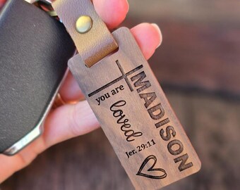 Custom Engraved Wooden Keychain: Personalized Key Fob