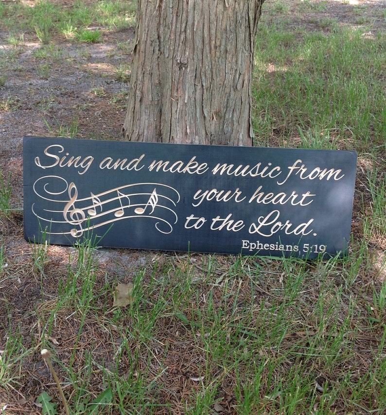 Music Room Sign, Recital, Wood Music Sign, Wedding Gift, Music Teacher, Piano, Musical, Engraved Wood Sign, Housewarming Gift image 1