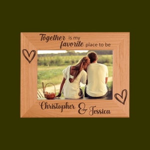 Personalized Frame, Custom Frame, Photo Frame, Anniversary Gift, Solid Wood Frame, Couple Gift, Wedding Gift, Wedding Shower, 4x6, 5x7