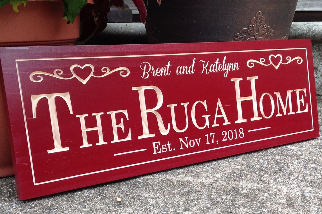 Custom Engraved Family Name Sign, Personalized Engraved Sign ...
