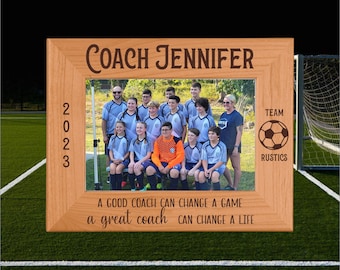 Personalized Photo Frame, Custom Frame, Photo Frame, Soccer Coach, Solid Wood Frame, Gift for Coach, Coach Gift, Best Coach, 4x6, 5x7