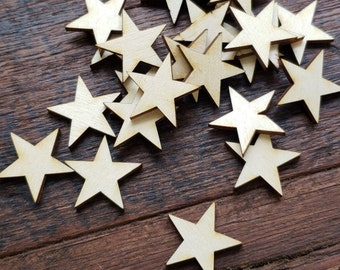 50pcs -0.75in Wood Stars, DIY Project Supplies, Craft Supplies, Laser Cut, Wooden Craft Supplies, Flag Making Supplies