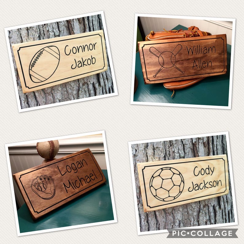 Personalized Children's Sports Name Sign Plaque Reward Etsy
