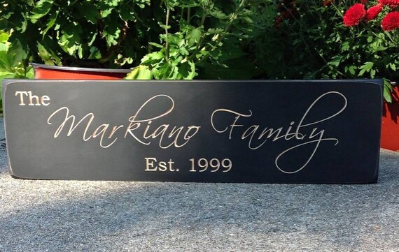 Personalized Family Name Sign Engagement Gift Rustic Decor Etsy