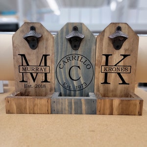 Personalized Beer Bottle Opener, Groomsmen Proposal, Groomsmen Gift Ideas, Anniversary Gift, Housewarming Gift, Wall Decor, Man Cave
