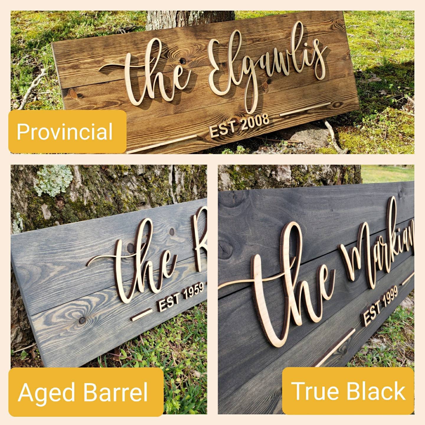Laser Cut 3D Signs,, Personalized Family Name Sign, Rustic Decor ...