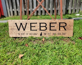 Realtor Signs, Coordinate Sign, GPS Sign, Latitude Sign, Custom Engraved Sign, Longitude Sign, Welcome To Our Place, Personalized Gift