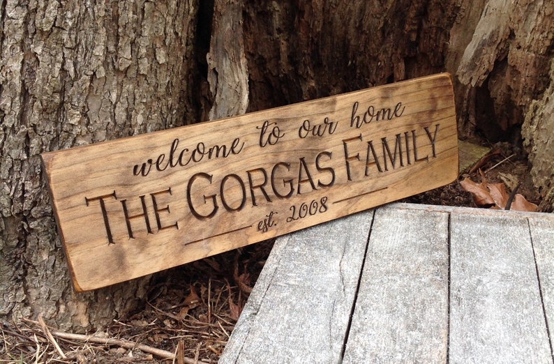 Personalized Address Sign Rustic SignEngraved Wood Sign Etsy