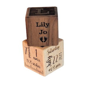 New Baby Info Block, Baby Stat Block, New Baby Gift, Birth Block, Keepsake Baby Gift, Wooden Baby Block, Baby Gift, Baby Girl, Baby Boy