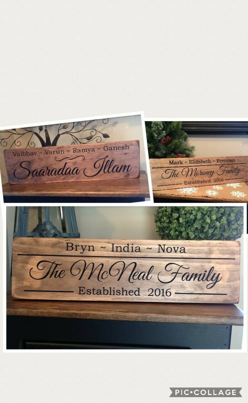 Personalized Family Name Sign Engraved Wood Sign Rustic - Etsy
