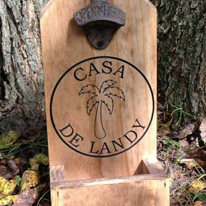 Personalized Bottle Opener, Beer, Groomsmen Gift, Rustic Engraved Wood, Beer, Bottle Opener, Cap Catcher, Wedding, Gift Ideas, Mancave