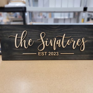 Wedding Signs, Personalized Family Name Sign, Pallet Signs, Laser 3D Signs, Housewarming Gift, Last Name Sign, Established Sign