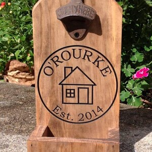 Personalized Beer Bottle Opener, Groomsmen Gift, Rustic Engraved Beer Bottle Opener, Cap Catcher, Wedding, Gift Ideas, Man Cave image 8