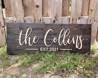Pallet Signs, Name Signs, Personalized Family Name Sign, Rustic Decor, Wedding Name Sign, Housewarming Gift, Last Name Sign, Established