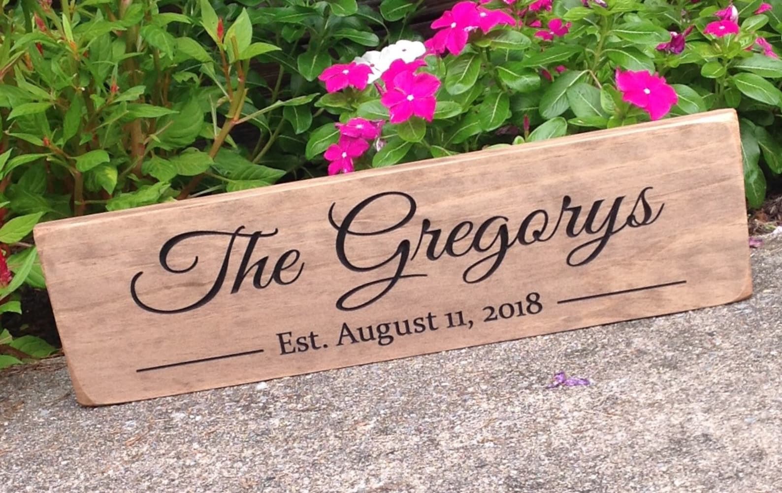Personalized Family Name Sign Engraved Wood Sign Rustic Etsy