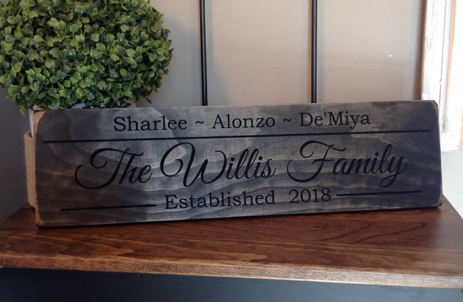 Personalized Family Name Sign Engraved Wood Sign Rustic Etsy