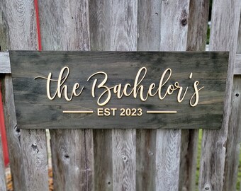 Personalized 3D Family Name Sign: Rustic Wedding Decor