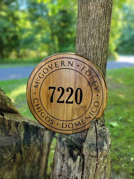 Wood Signs Round Wooden Sign Personalized Sign Family Name Etsy