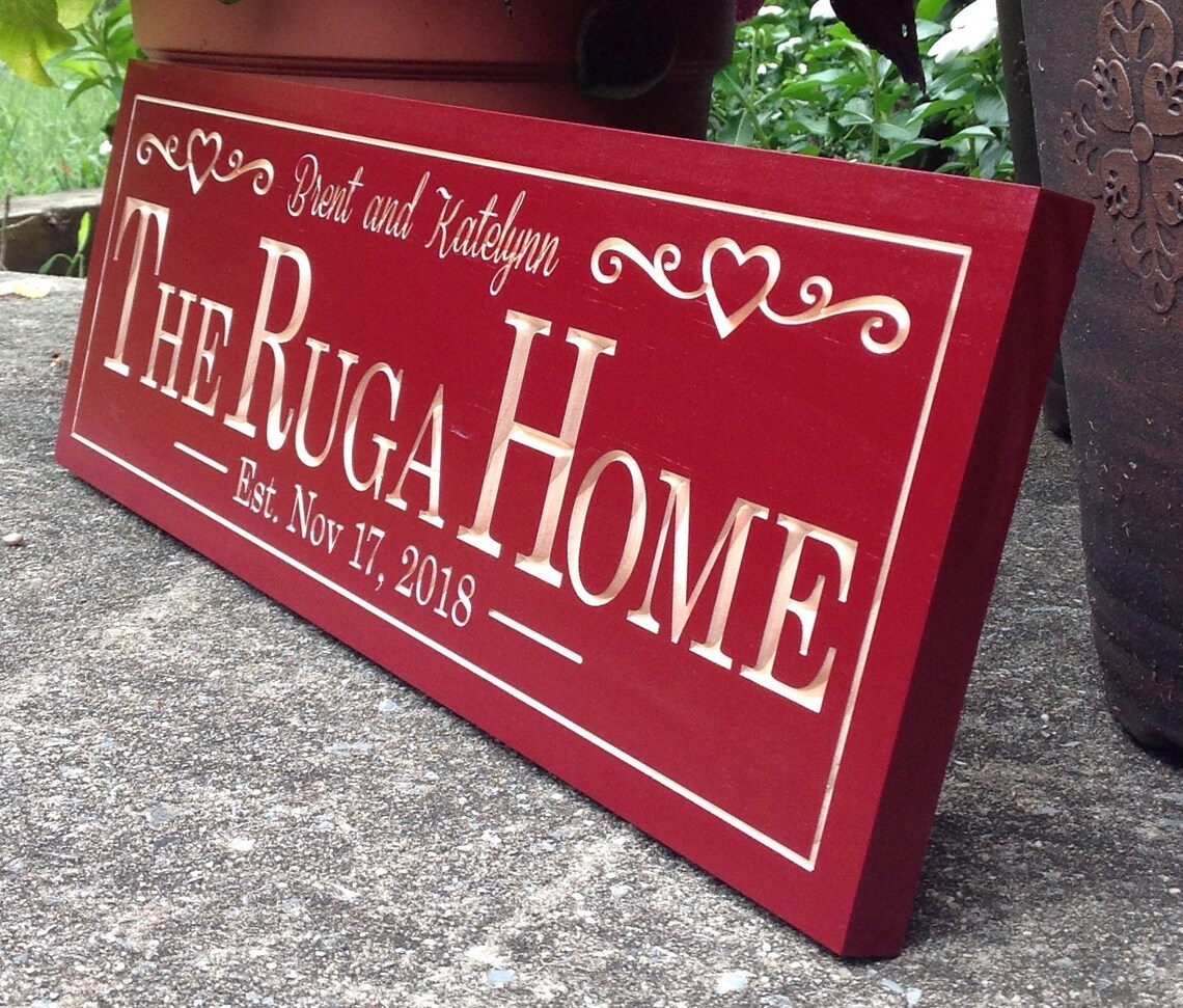 Custom Engraved Family Name Sign, Personalized Engraved Sign ...