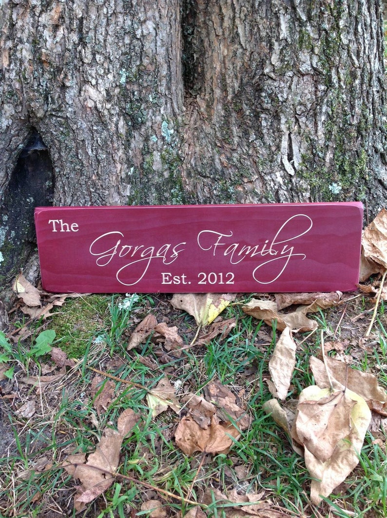 Personalized Family Name Sign Engraved Wood Sign Rustic Etsy