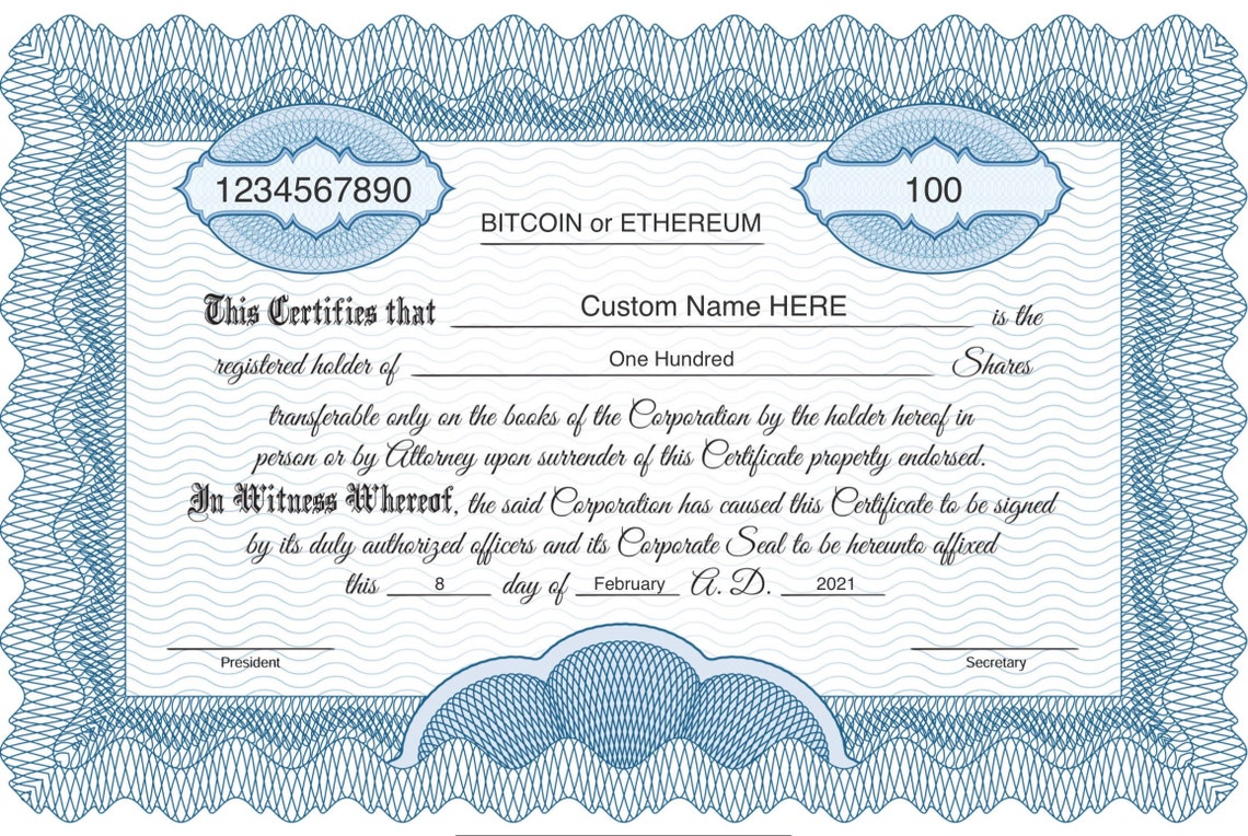 bitcoin certificate