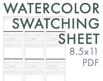 Watercolor Swatch Sheet: Artist Color Palette Organizer (PDF)