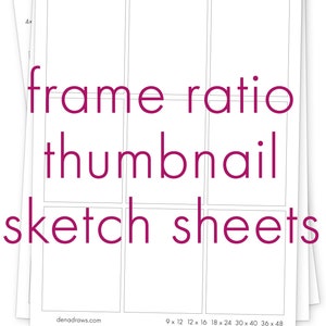 FRAME RATIOS:  Thumbnail Sketchbook Sheets - Tools for Artists  -  Printable Worksheets for Sketching And Art