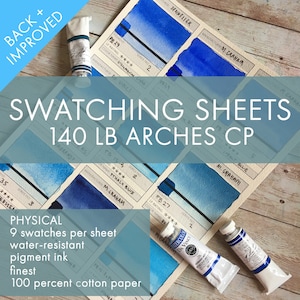 ARCHES SWATCHING SHEETS:  Tools for Artists  -  Organize, Mix Color, Paint Swatch Sheets