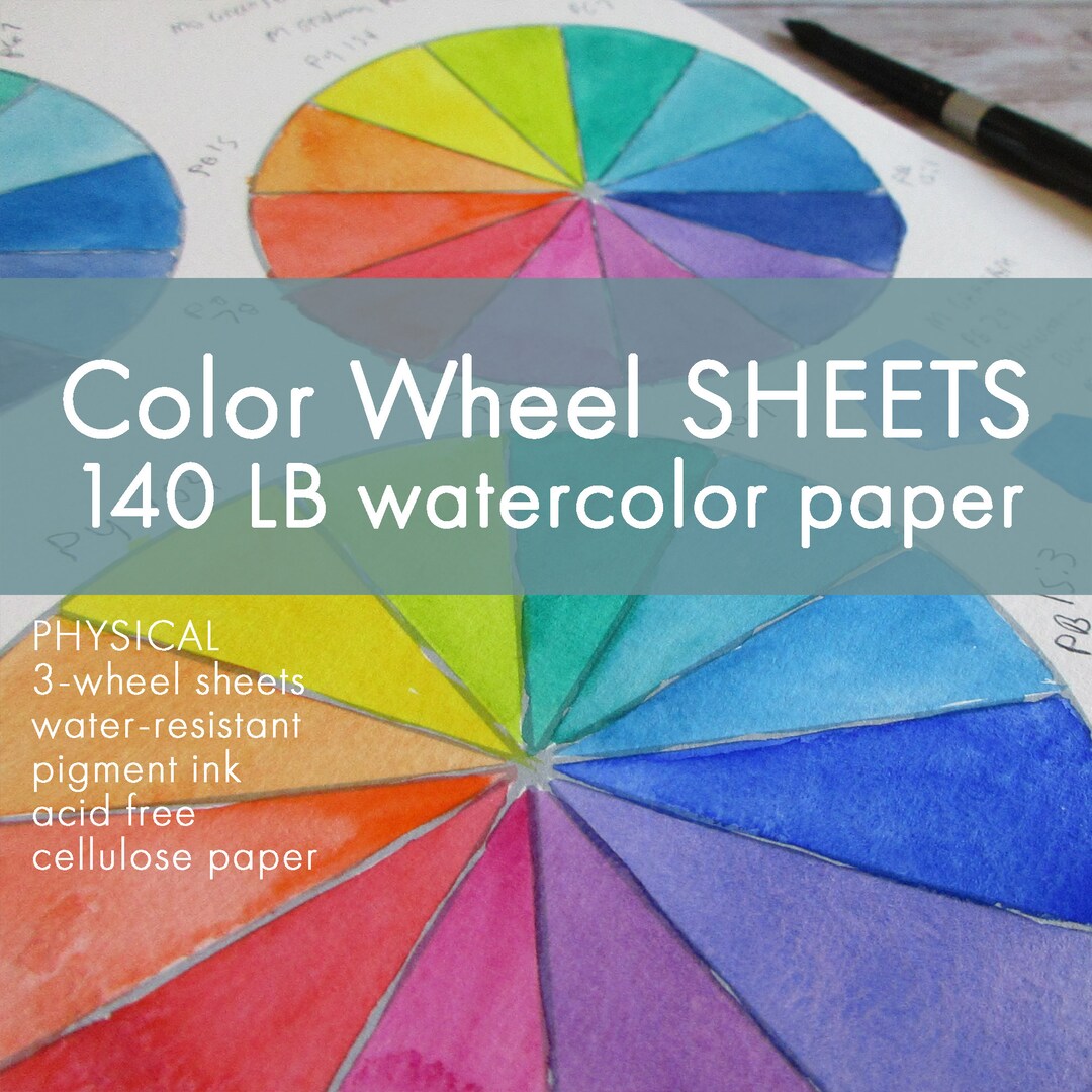 COLOR WHEEL CHART: 140 Lb Watercolor Paper Color Wheel - Paintable No ...