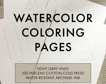 Aquarell Seiten zum Ausmalen - Baumwolle Aquarell Papier - Eis Umriss zum Malen