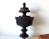 Tall wooden finial Antique carved turned wood Architectural Furniture salvage Cabinet pediment bed canopy banister clock newel post 7.99 quot