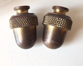 Small acorn cor pull x 2 Antique curtain blind light pulls French bronze window drapery hardware 1.06 inches