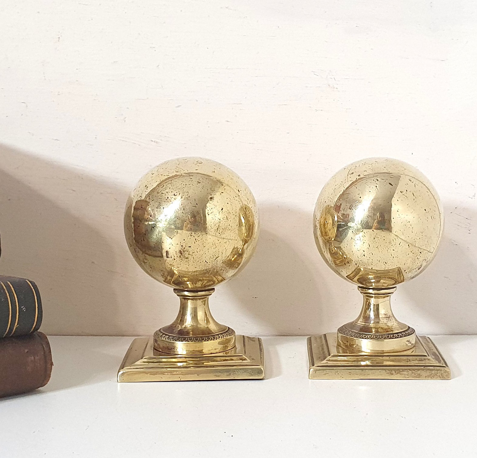 Newel Post Finial Paire Antique Ball Toppers Pour Escalier Rampe