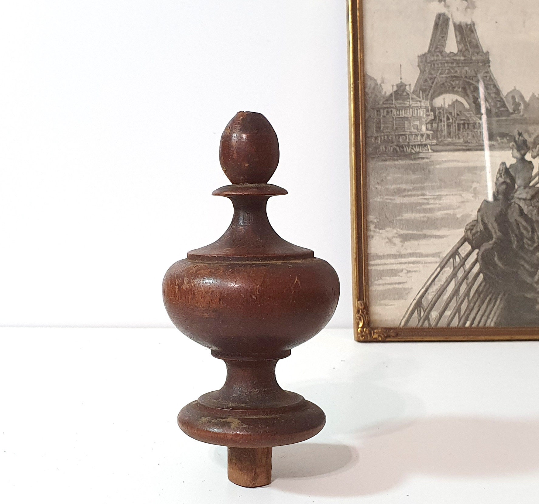 Antique Décorative Poteau de Finial Récupération Architecturale Français d'horloge Meubles Cage d'es