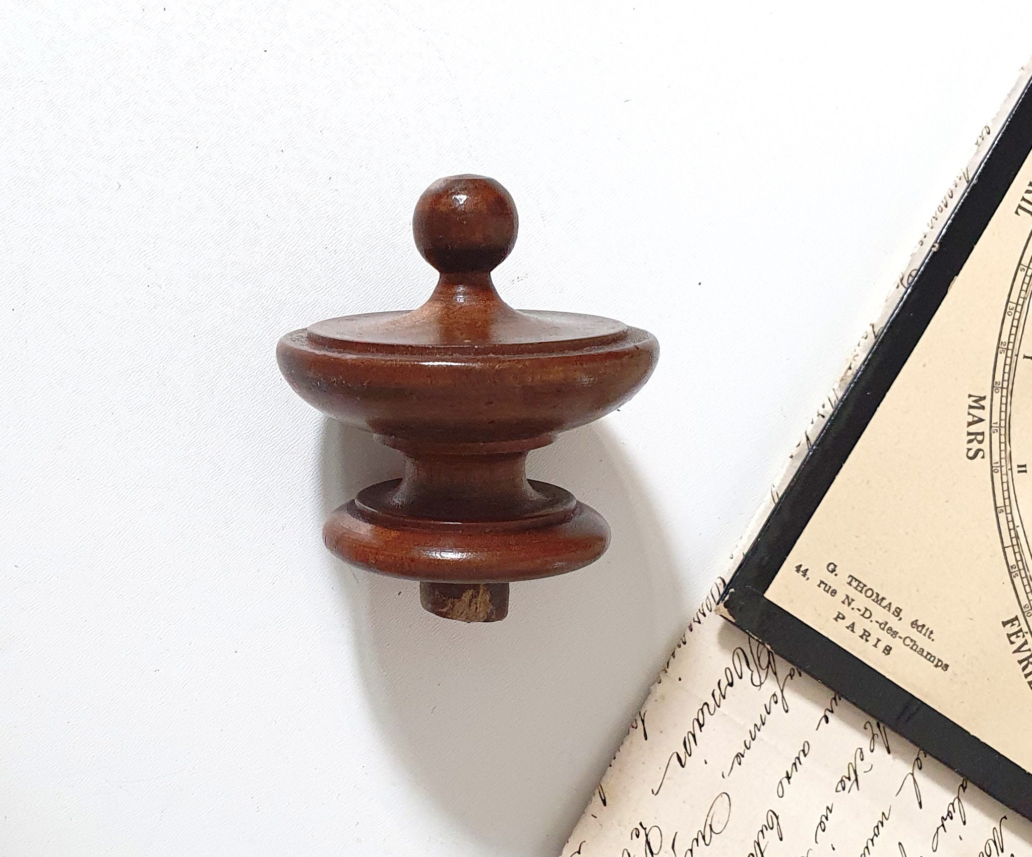 Bois Ancien Finial Petite Récupération Architecturale Pour Poteau Meuble Horloge Fronton Escalier Li