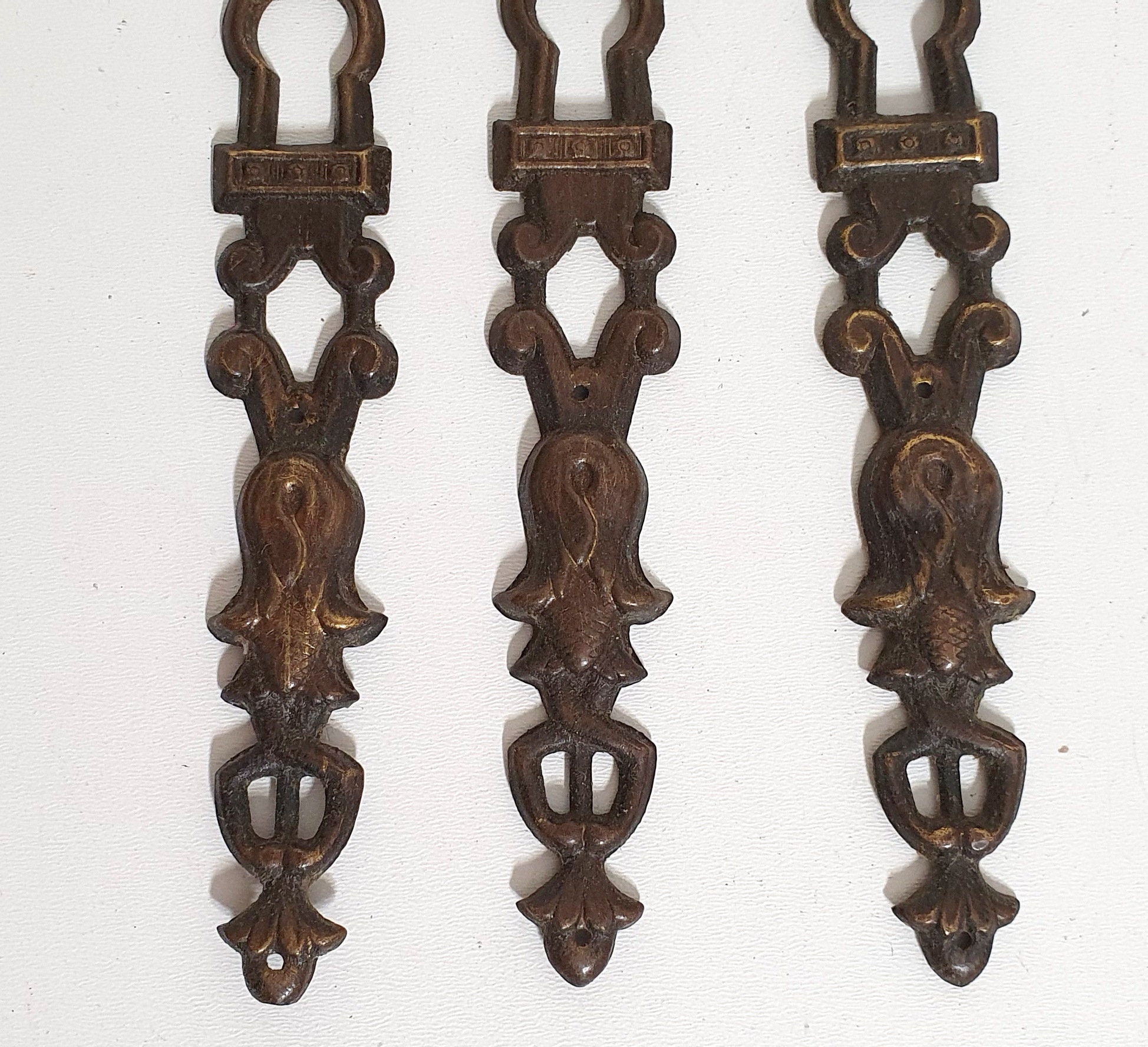 Escutcheon Plates X 3 French Antique Decorative Keyhole Etsy UK
