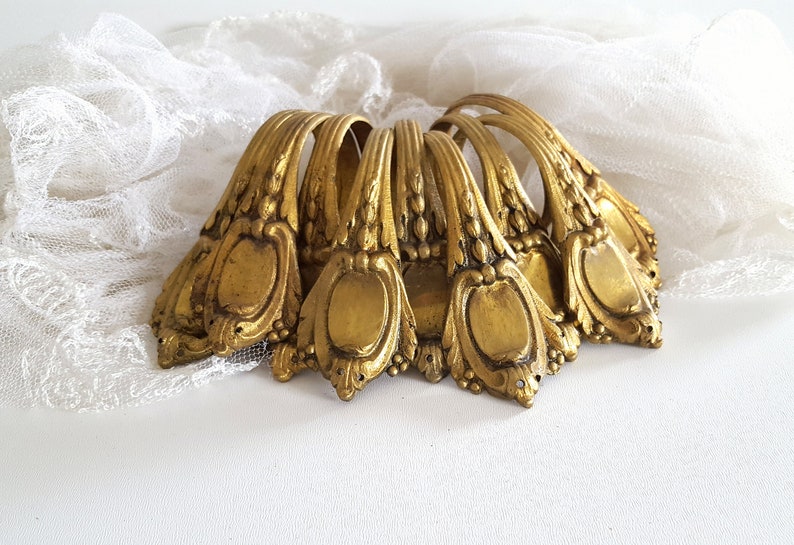 Antique Chateau Bronze Curtain Ring X 9 Ornate Drapery Etsy