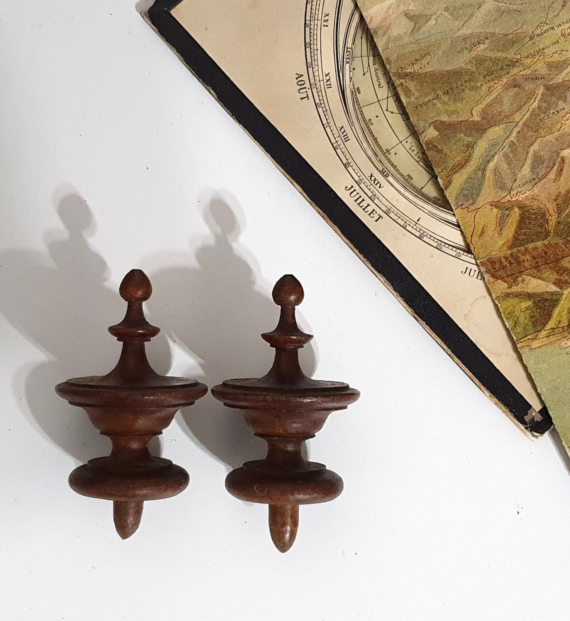 Finial Replacement Wood Pair for Furniture Post Pediment Bed Etsy