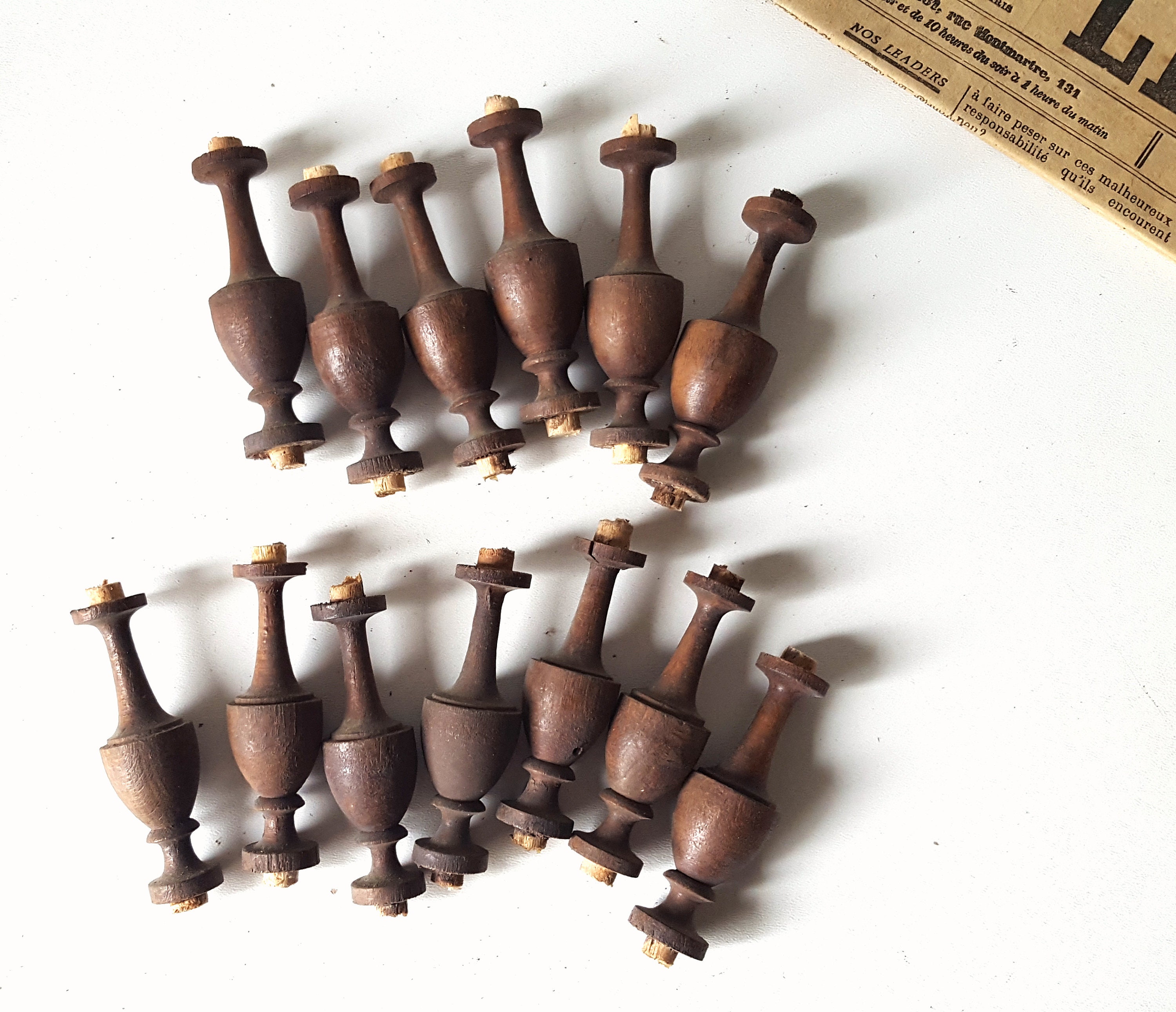 Small Wood Spindle Set of 13 for Gallery Shelf Clock Etsy