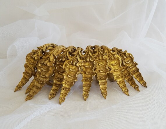 10 Antique Bronze Drapery Rings Scrolls French Chateau Ornate Etsy