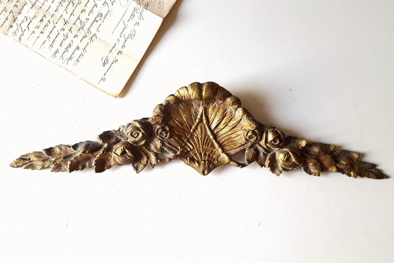 used reclaimed Antique Brass Decorative Shaped furniture Mount