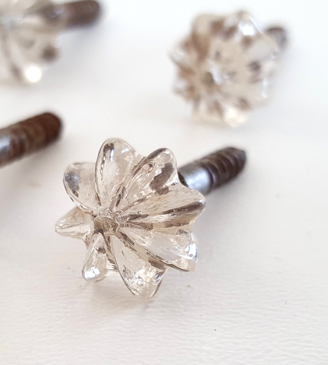 4 Antique Mirror Nails With Glass Rosette Mirrors Murano