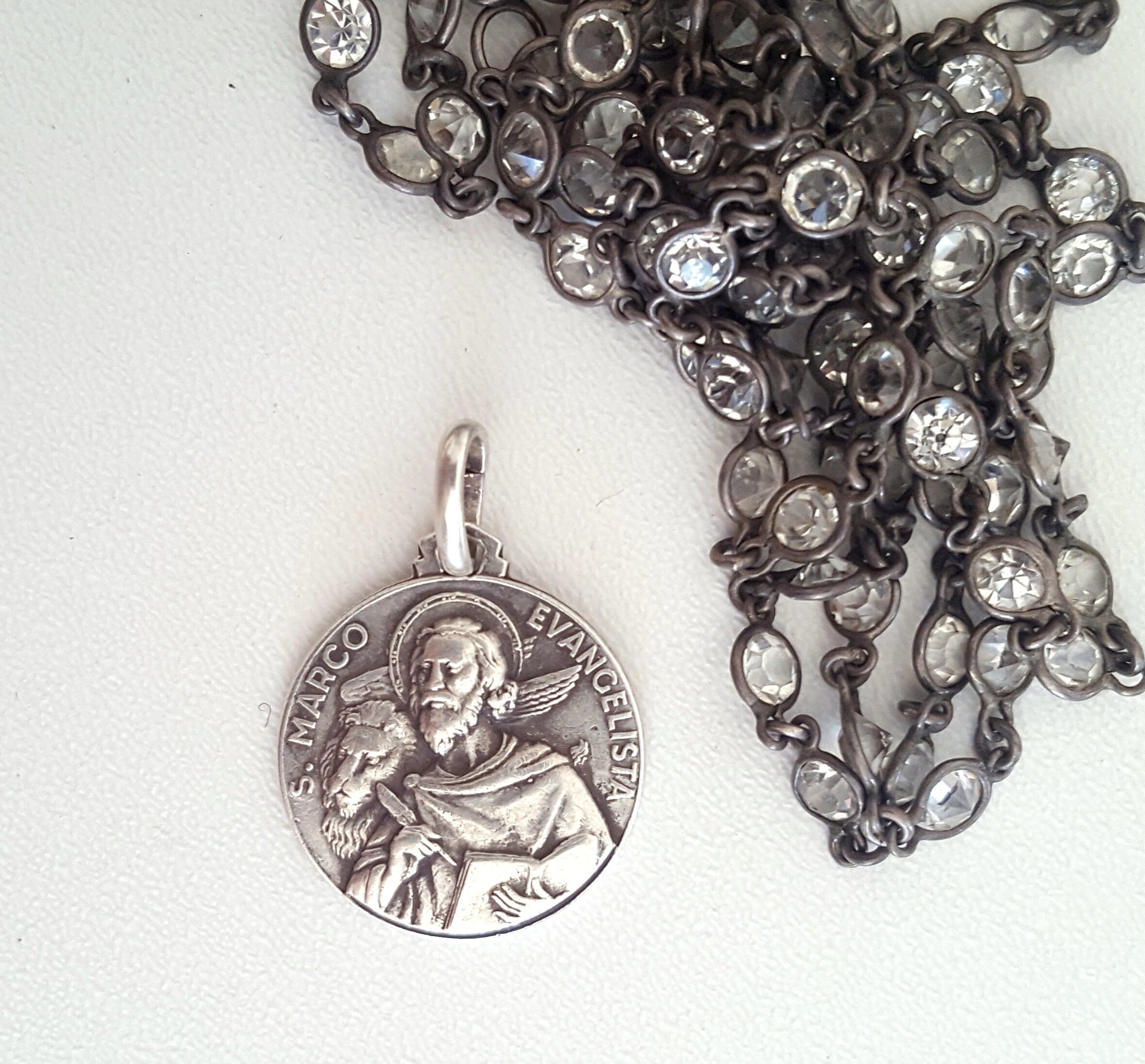 Médaille St Marco Pendentif Saint Marc Argent Sterling Français