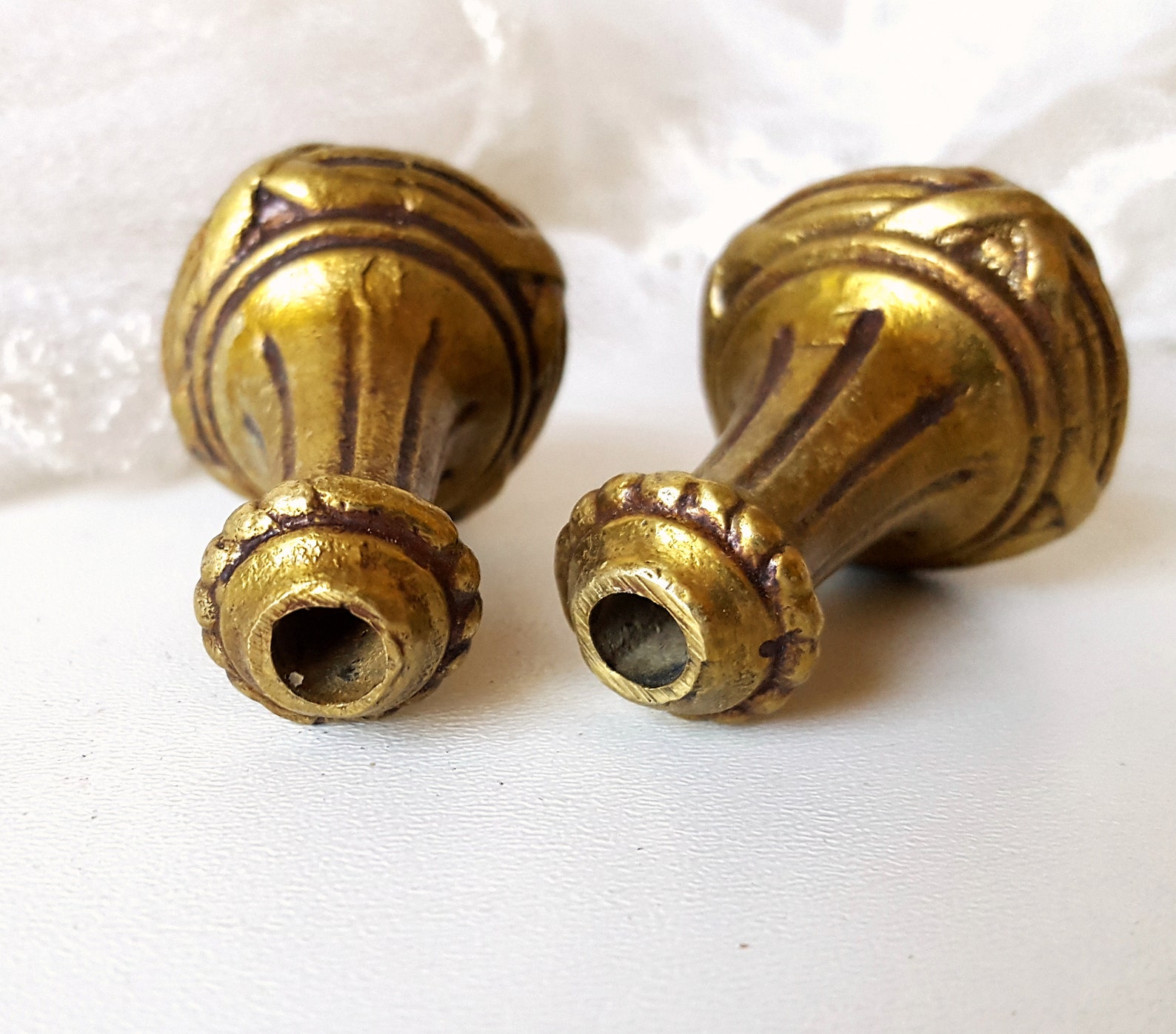 Antique drapery cord pull tassel x 2 Crossed ribbon French Etsy