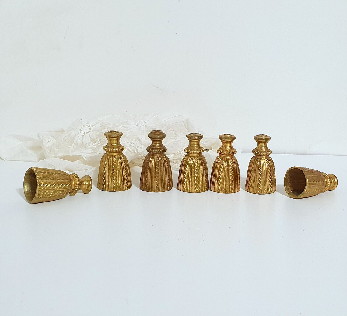 1 Tall antique brass cord pull keeper Curtain blind light cord Etsy