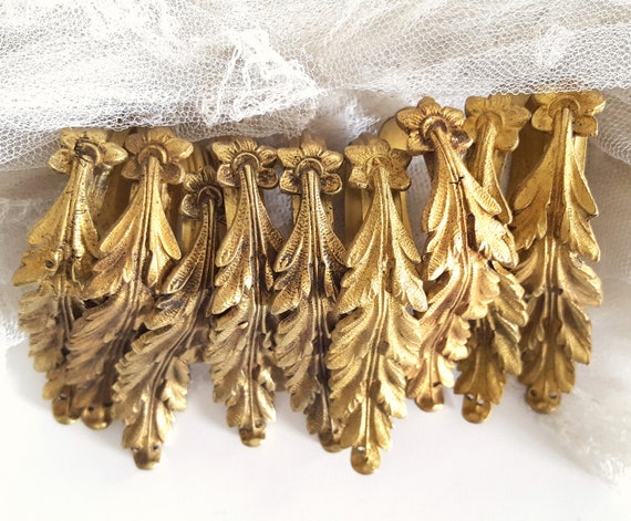 Antique Chateau Bronze Curtain Rings X 9 Scroll Acanthus Etsy