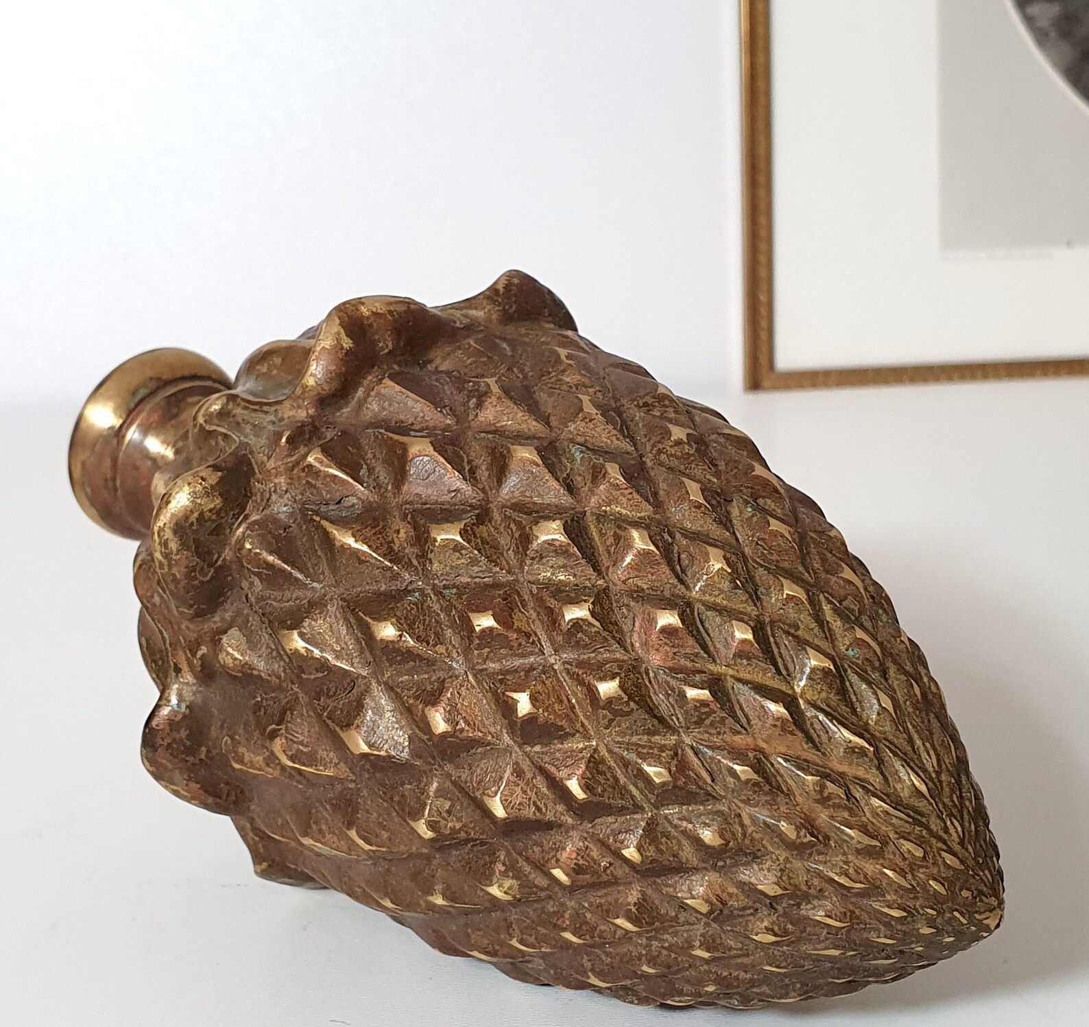 Newel Post Finial Pinecone Antique Bronze Topper Stairwell Etsy