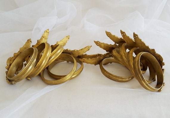 10 Antique Bronze Drapery Rings Scrolls French Chateau Ornate Etsy